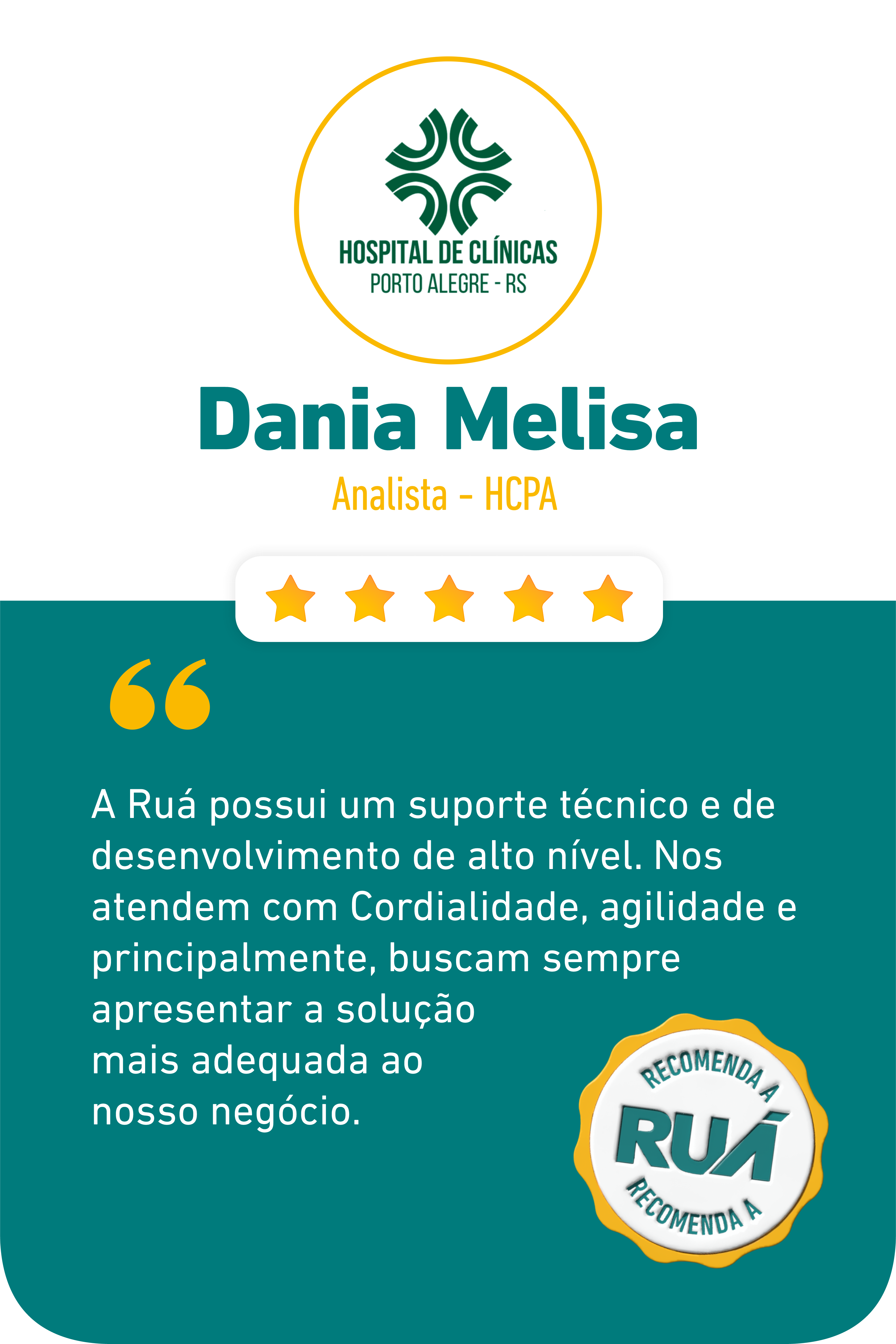 Depoimento de Dania Melisa, analista do HCPA